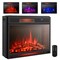 Black Electric Fireplace Heater 28 Inch Infrared 5000 BTU Realistic Flame Timer